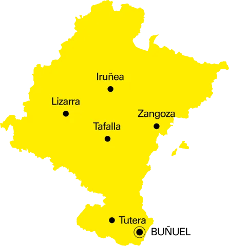 Buñuel en el mapa de Navarra