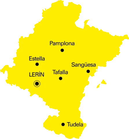 Lerín en el mapa de Navarra
