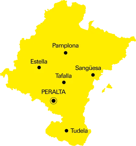 Peralta en mapa de Navarra