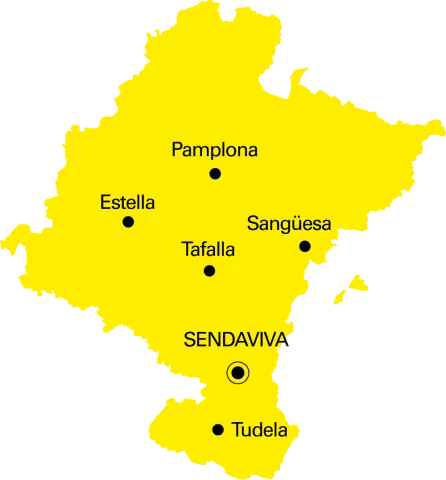 Sendaviva en el mapa de Navarra