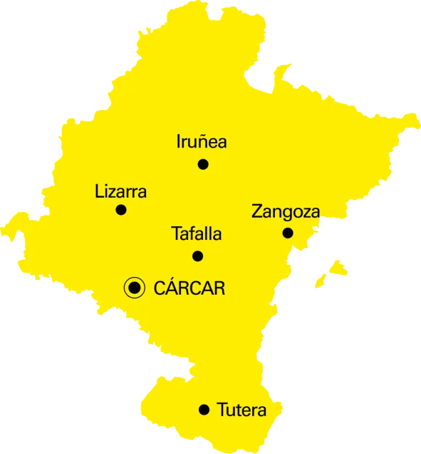 Cárcar en el mapa de Navarra