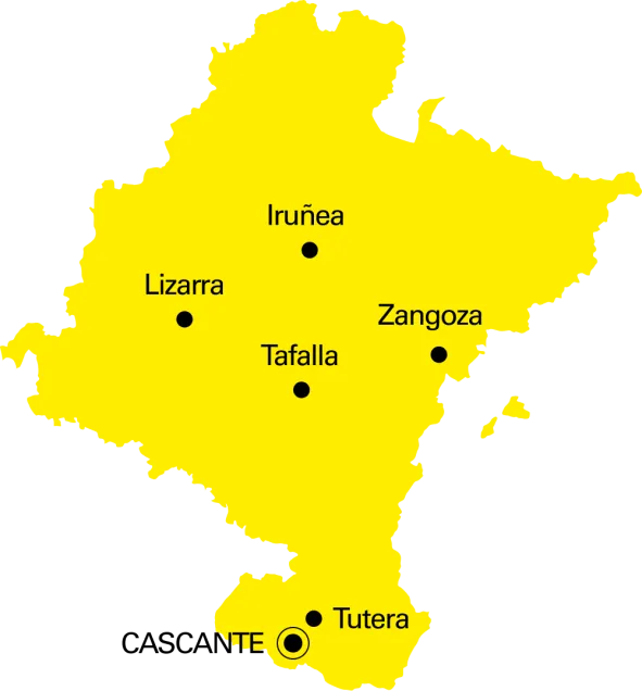 Cascante en el mapa de Navarra