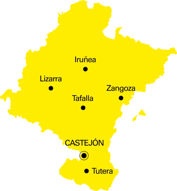 Castejón en el mapa de Navarrra
