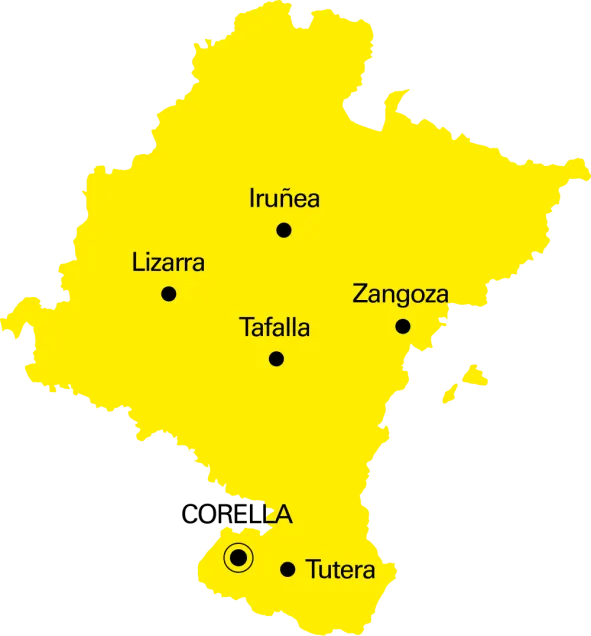 Corella en el mapa de Navarra