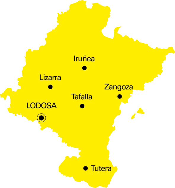 Lodosa en el mapa de Navarra