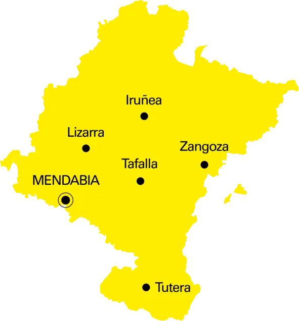 Mendavia en el mapa de Navarra