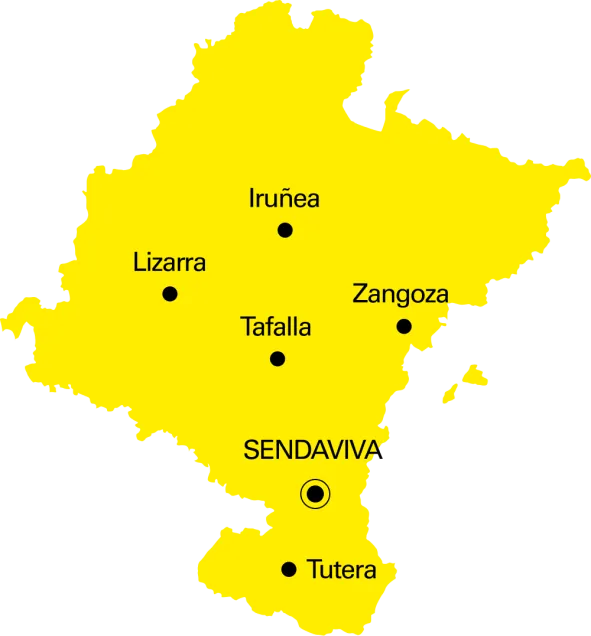 Sendaviva en el mapa de Navarra