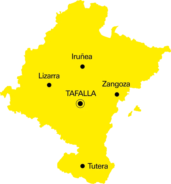 Tafalla en el mapa de Navarra