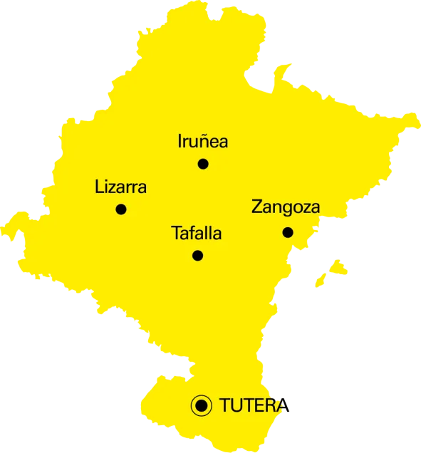 Tudela en el mapa de Navarra