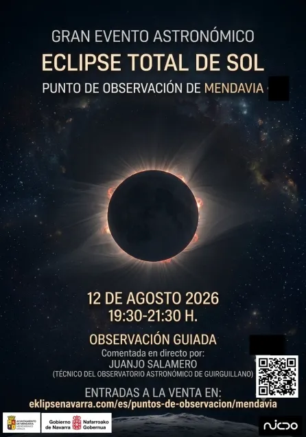 Cartel de observación guiada de las Perseidas el día del eclipse