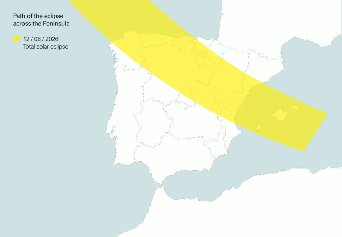 Path of the eclipse across the Peninsula