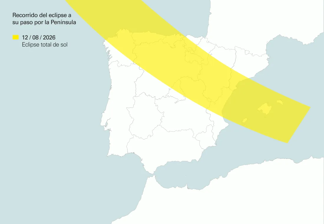 Mapa 12 de agosto recorrido del Eclipse 